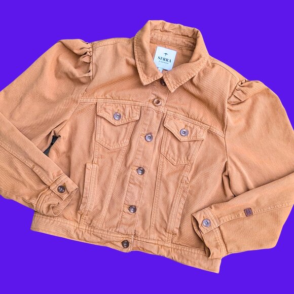 SOLD Handmade, Upcycled Teenage Mutant Ninja Turtles Brown Denim Jacket Size M - Picture 2 of 4